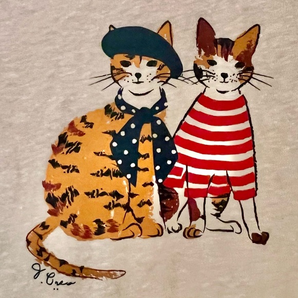 J Crew Cat Graphic T-Shirt - Tan - Picture 2 of 7